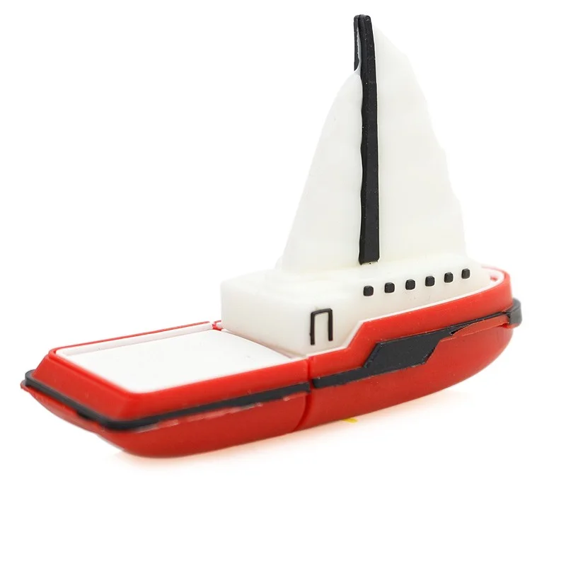 Флешка Резиновая Парусная Лодка Sailboat Q211 Голубой - фото 2
