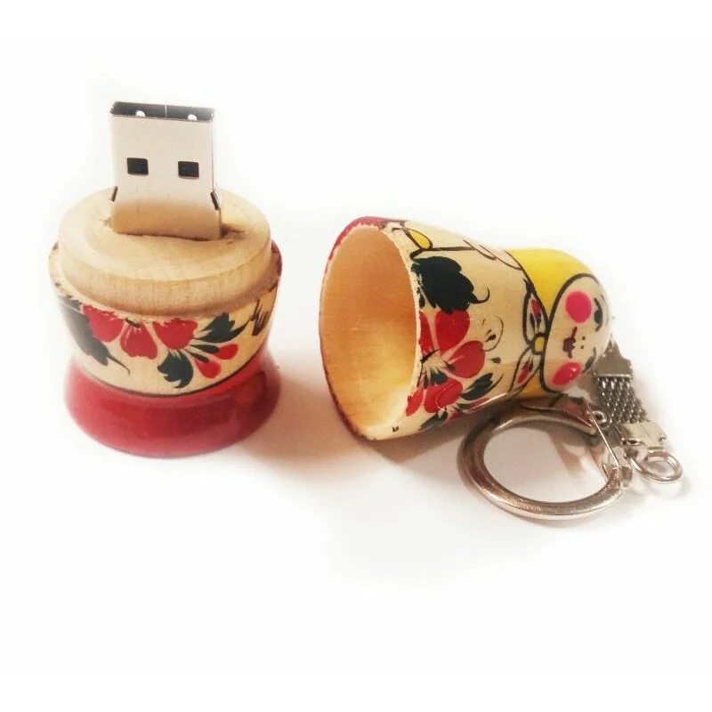 Флешка Деревянная Матрешка Matryoshka F256 Бежевый - фото 2