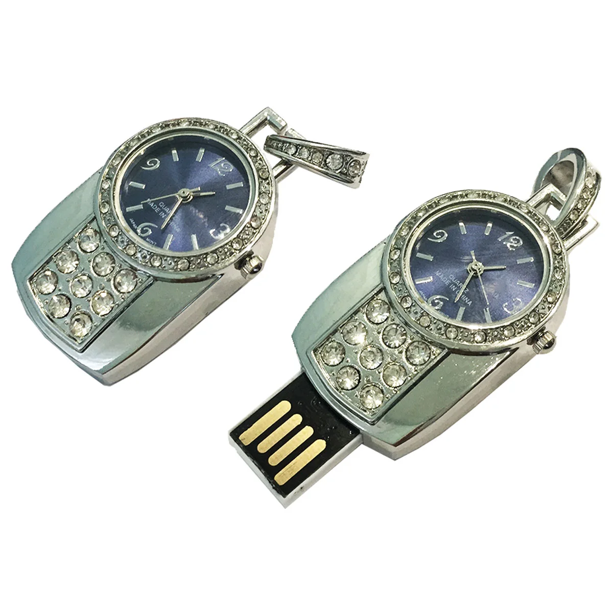 Флешка Металлическая Часы Кулон Pendant Watch R303 Серебристый - фото 3