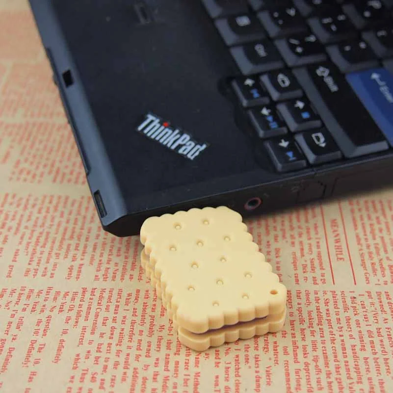 Флешка Резиновая Печенье Бисквит Biscuit Q312 Бежевый - фото 3