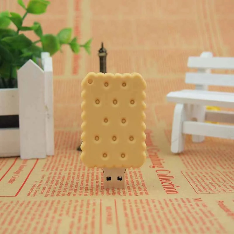 Флешка Резиновая Печенье Бисквит Biscuit Q312 Бежевый - фото 4