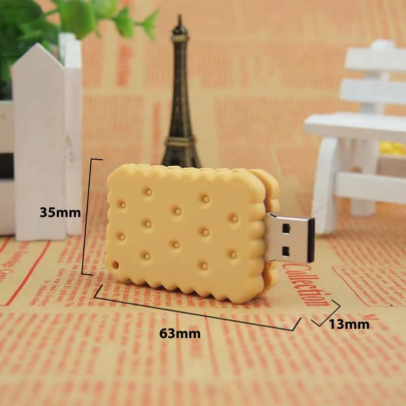 Флешка Резиновая Печенье Бисквит Biscuit Q312 Бежевый - фото 5