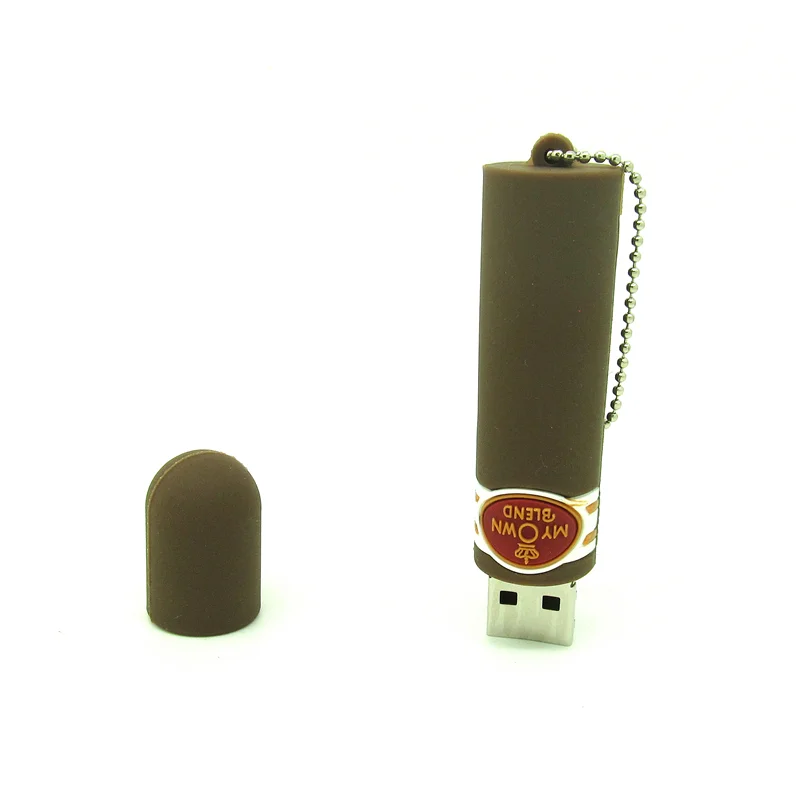 Флешка Резиновая Сигара Cigar Q332 Коричневый - фото 6