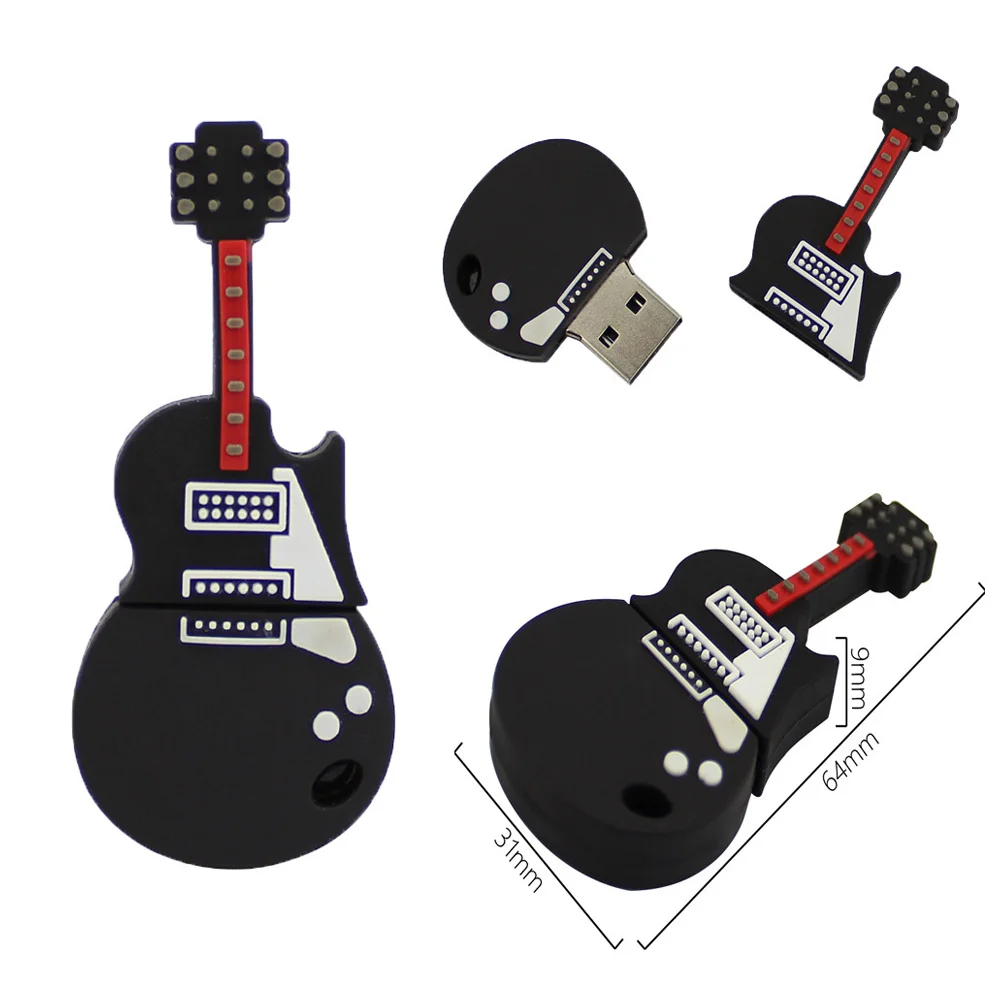 Флешка Резиновая Гитара Джамбо Guitar Jumbo Q331 Черный - фото 6
