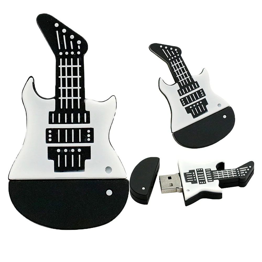 Флешка Резиновая Гитара Бас Bass Guitar Q328 Белый - фото 3