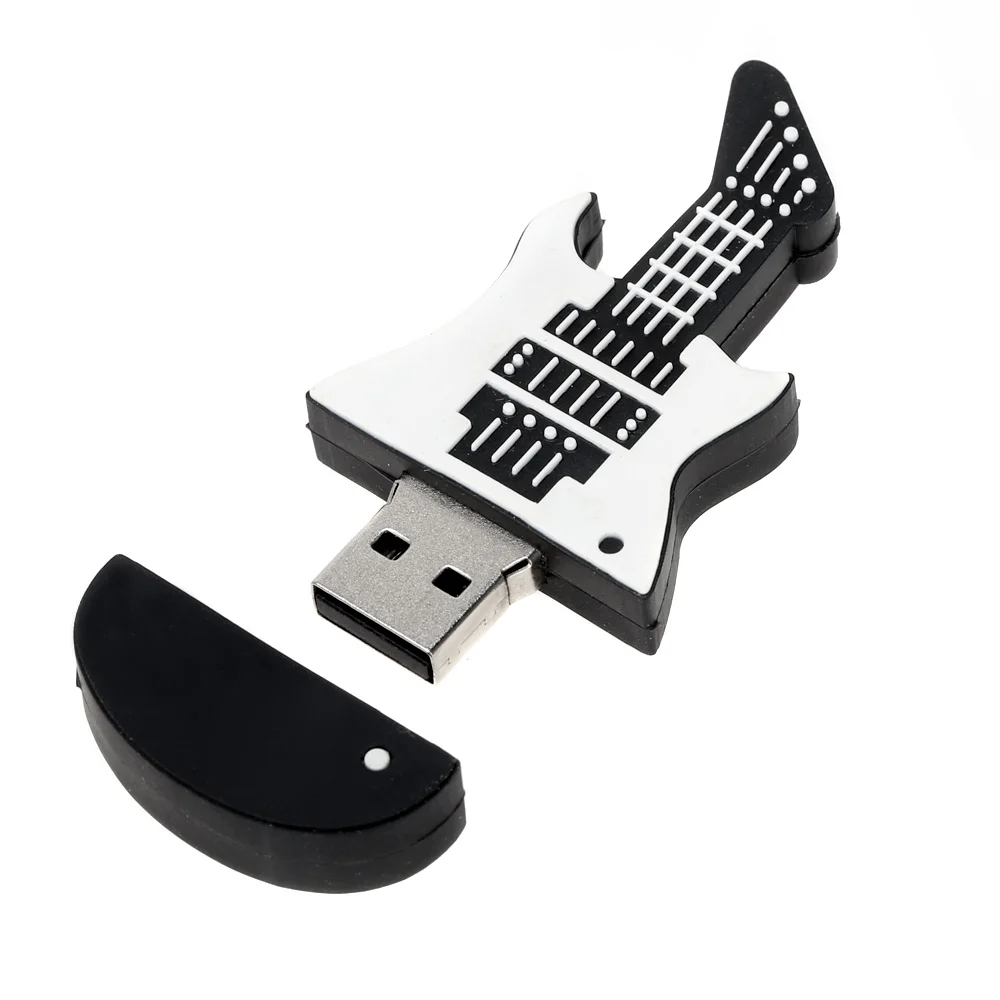 Флешка Резиновая Гитара Бас Bass Guitar Q328 Белый - фото 5