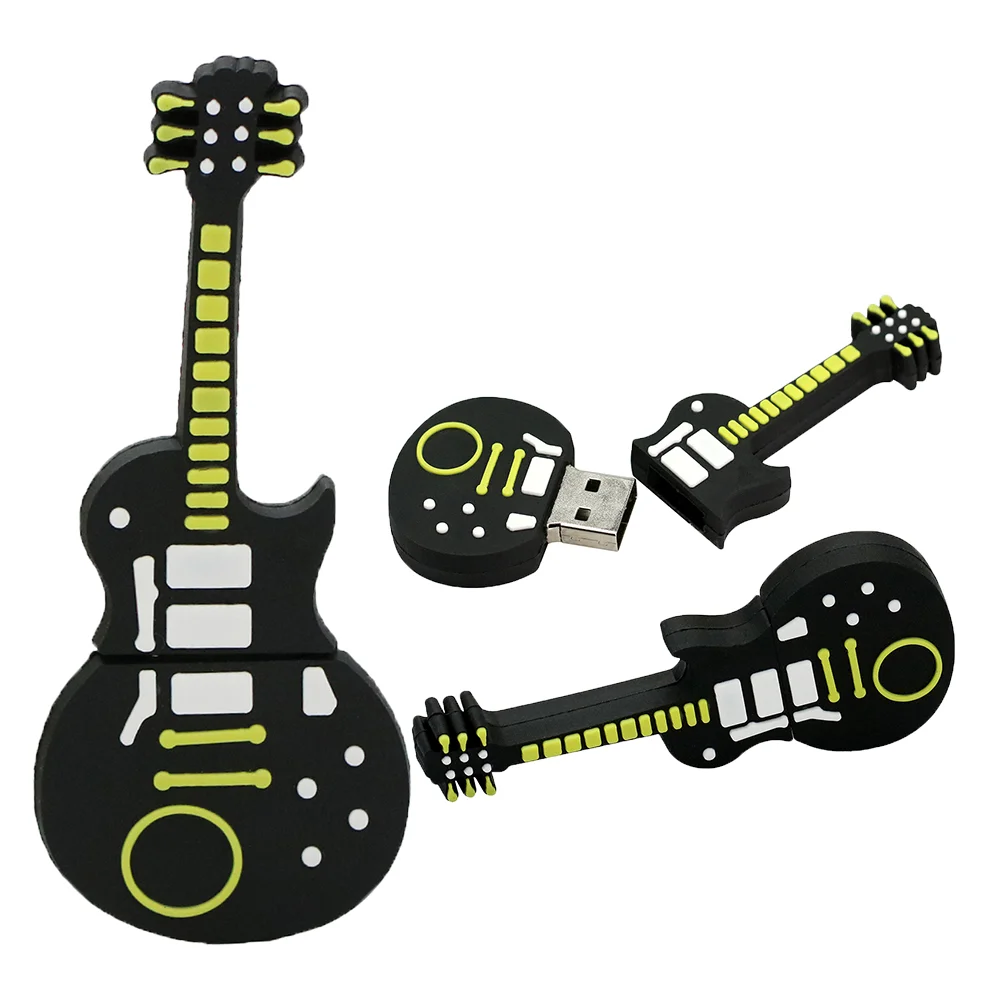 Флешка Резиновая Электрогитара Guitar Electric Q329 Бежевый - фото 3