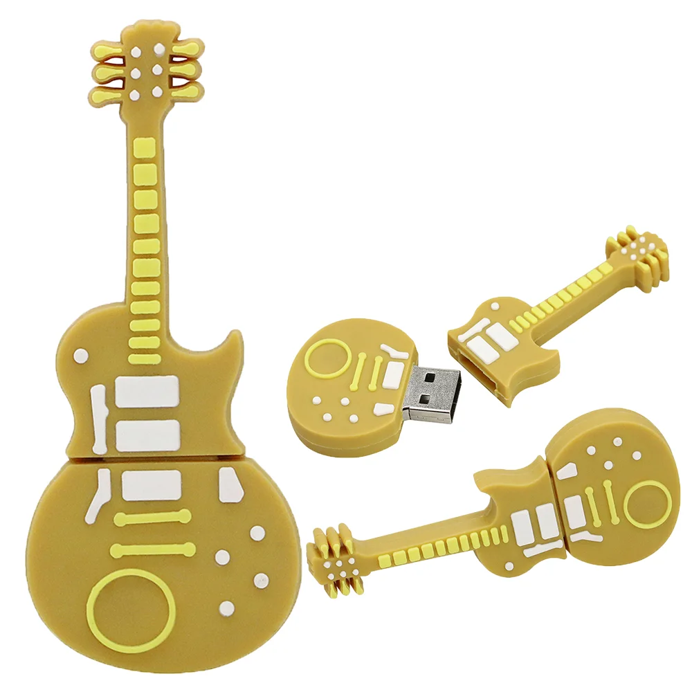 Флешка Резиновая Электрогитара Guitar Electric Q329 Бежевый - фото 4