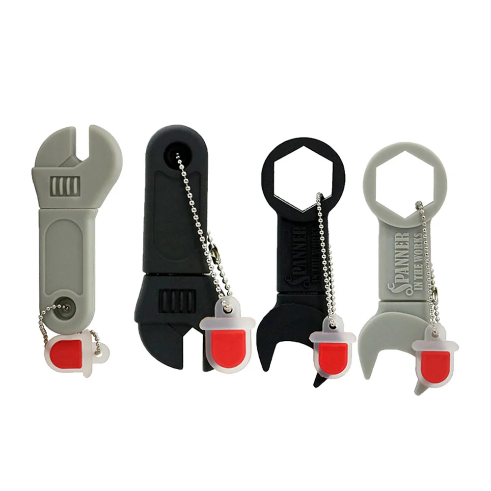 Флешка Резиновая Гаечный Ключ Plastic Wrench Q337 Серый - фото 4