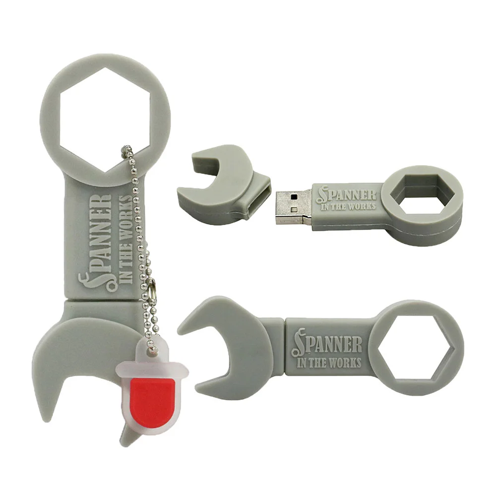 Флешка Резиновая Гаечный Ключ Plastic Wrench Q337 Серый - фото 5