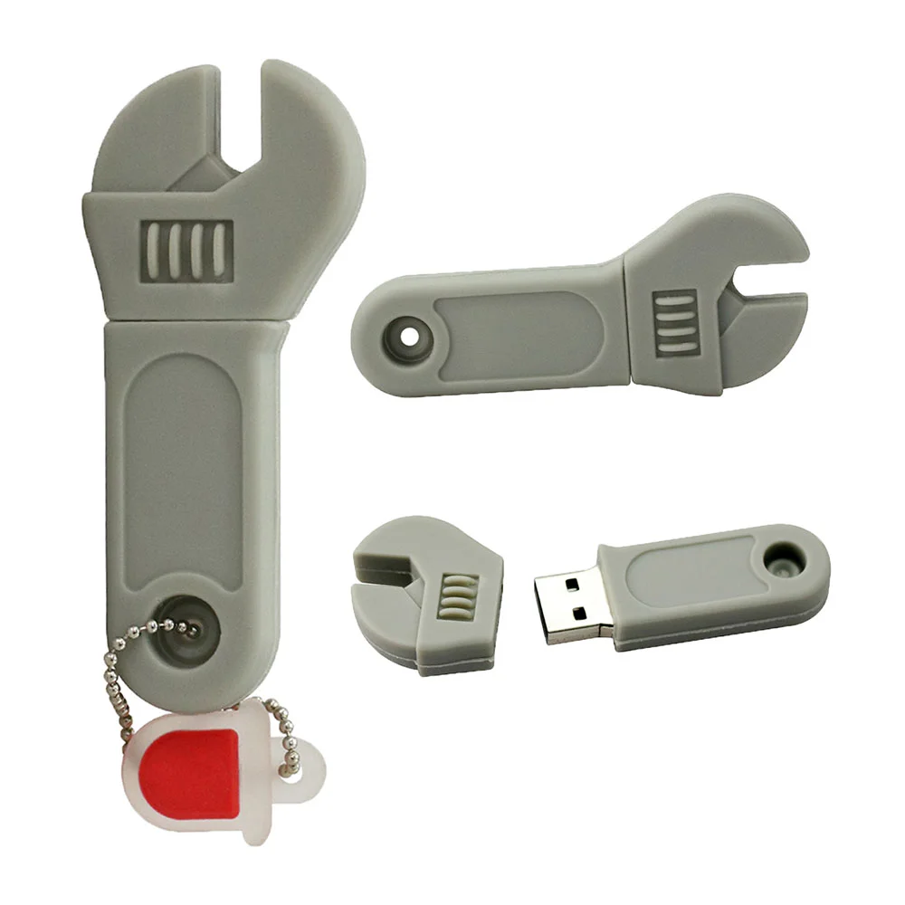Флешка Резиновая Гаечный Ключ Plastic Wrench Q337 Серый - фото 6