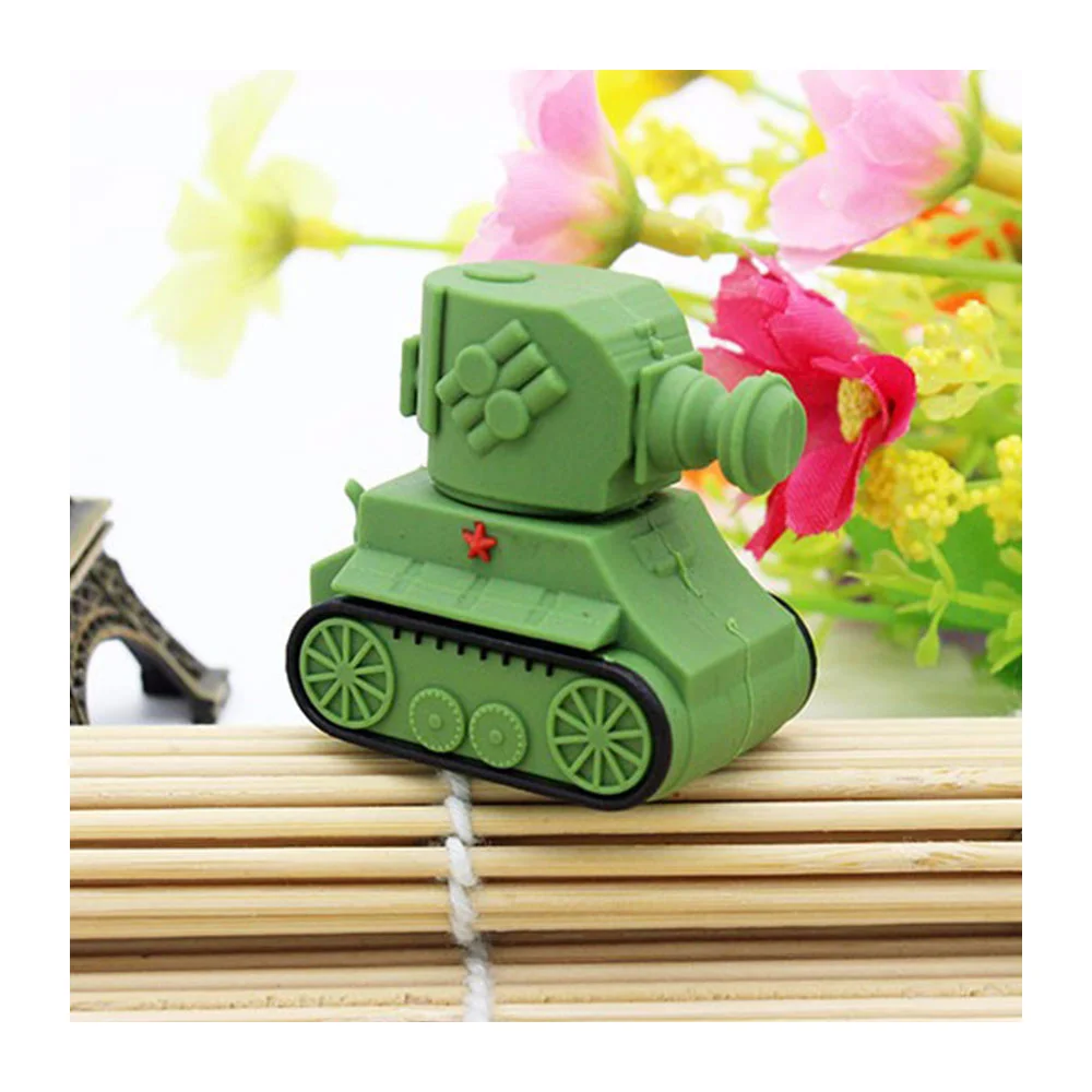 Флешка Резиновая Танк Ретро Retro Tank Q338 Зеленый - фото 10