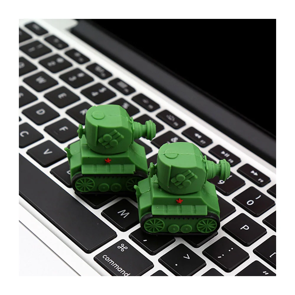 Флешка Резиновая Танк Ретро Retro Tank Q338 Зеленый - фото 8