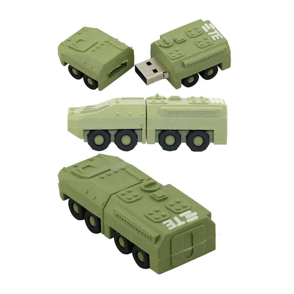 Флешка Резиновая Бронетранспортер Armored Carrier Q339 Зеленый - фото 6