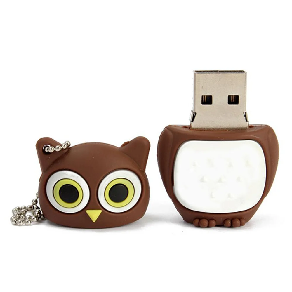 Флешка Резиновая Сова Owl Q353 Коричневый - фото 5