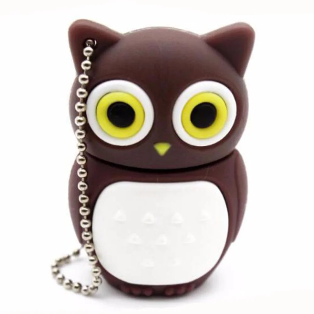 Флешка Резиновая Сова Owl Q353 Коричневый - фото 6