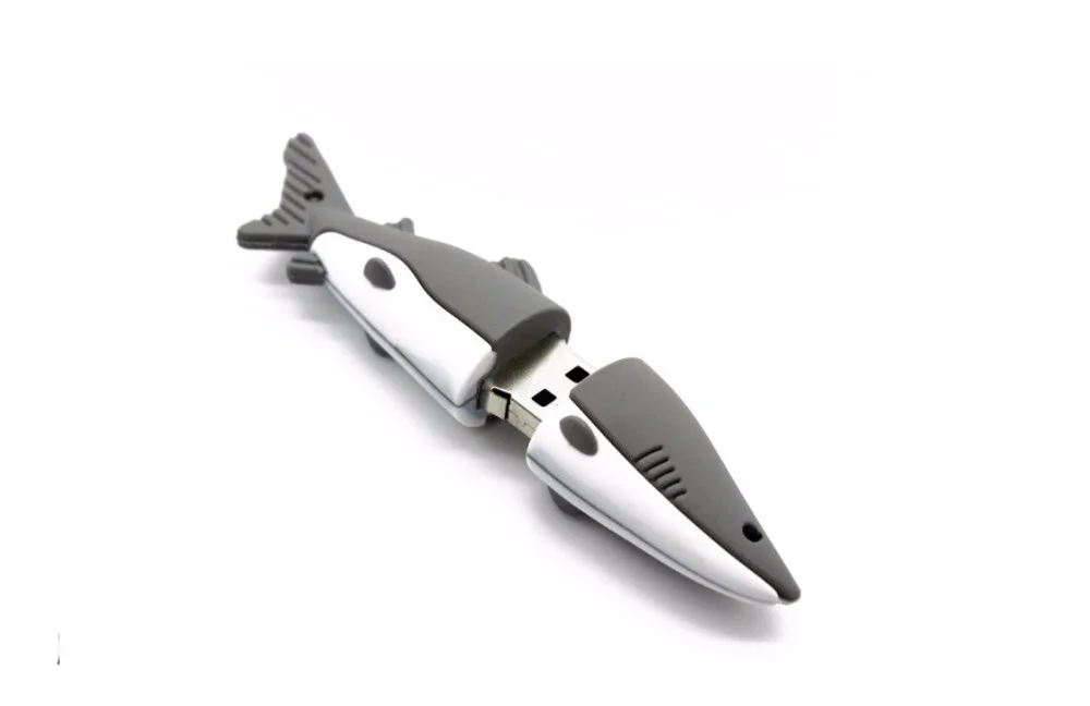 Флешка Резиновая Акула Shark Q358 Серый - фото 5