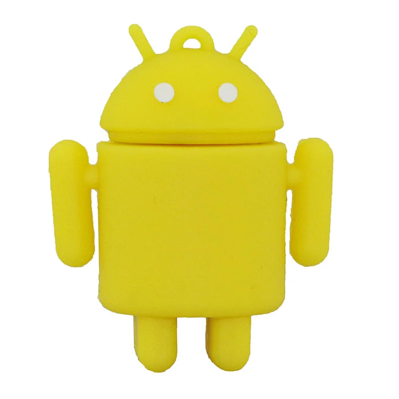 Флешка Резиновая Андроид Android Q361 Желтый - фото 3