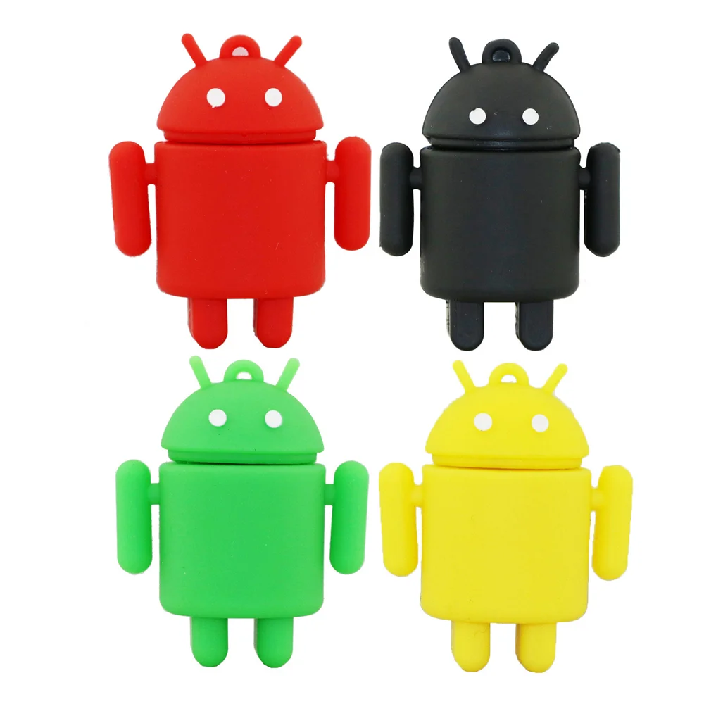 Флешка Резиновая Андроид Android Q361 Желтый - фото 6