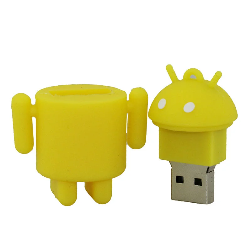 Флешка Резиновая Андроид Android Q361 Желтый - фото 7