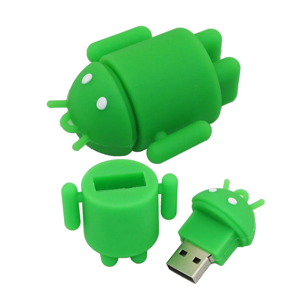 Флешка Резиновая Андроид Android Q361 Желтый - фото 8