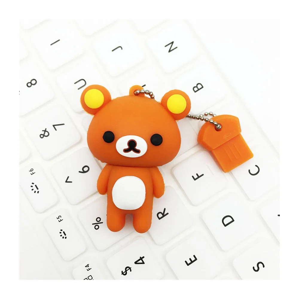 Флешка Резиновая Медведь Рилаккума Bear Rilakkuma Q364 Оранжевый - фото 3