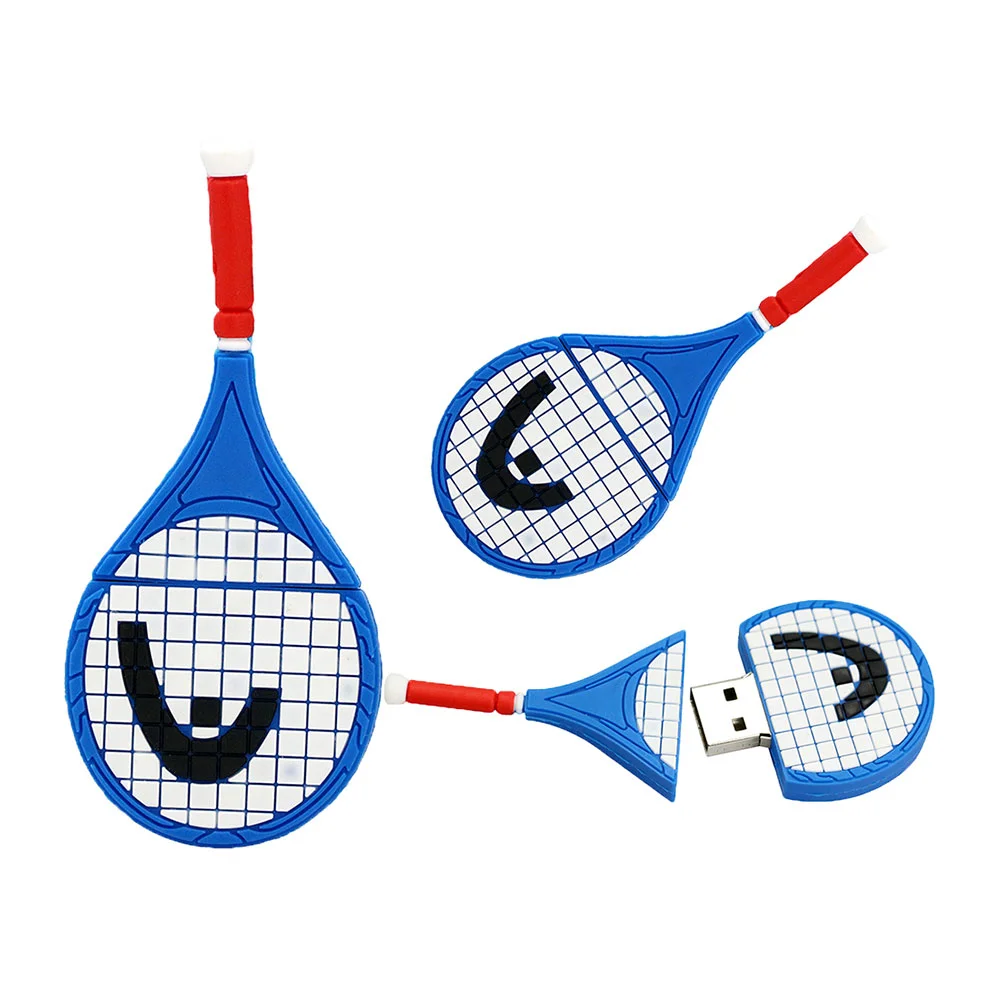 Флешка Резиновая Ракетка Большой Теннис Tennis Racket Q366 Зеленый - фото 4
