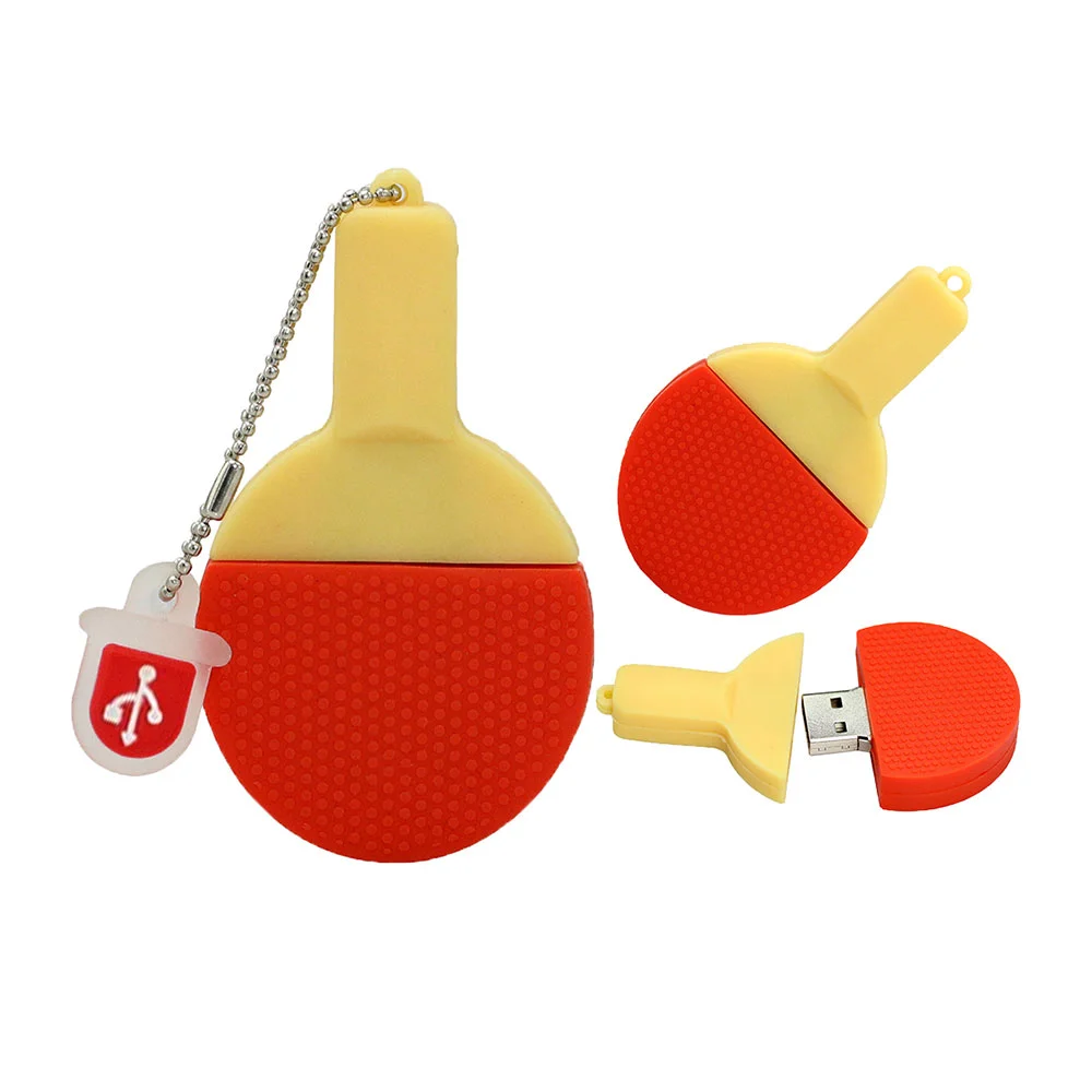Флешка Резиновая Ракетка Настольный Теннис Racket Table Tennis Q367 Красный - фото 2