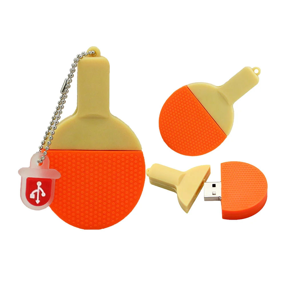 Флешка Резиновая Ракетка Настольный Теннис Racket Table Tennis Q367 Красный - фото 4