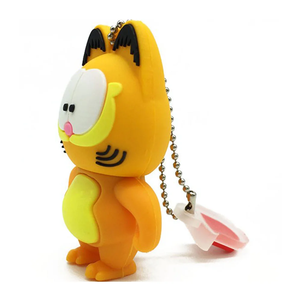 Флешка Резиновая Кот Гарфилд Cat Garfield Q368 Оранжевый - фото 1