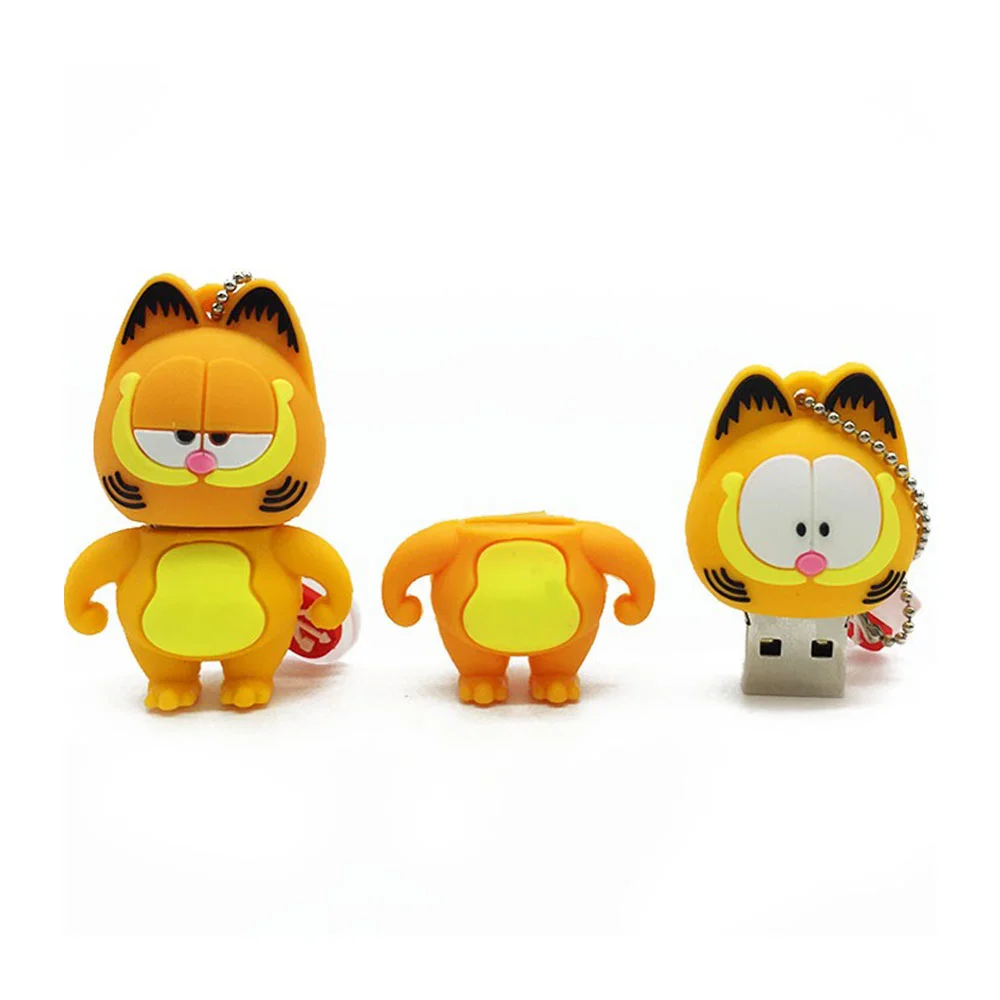 Флешка Резиновая Кот Гарфилд Cat Garfield Q368 Оранжевый - фото 10