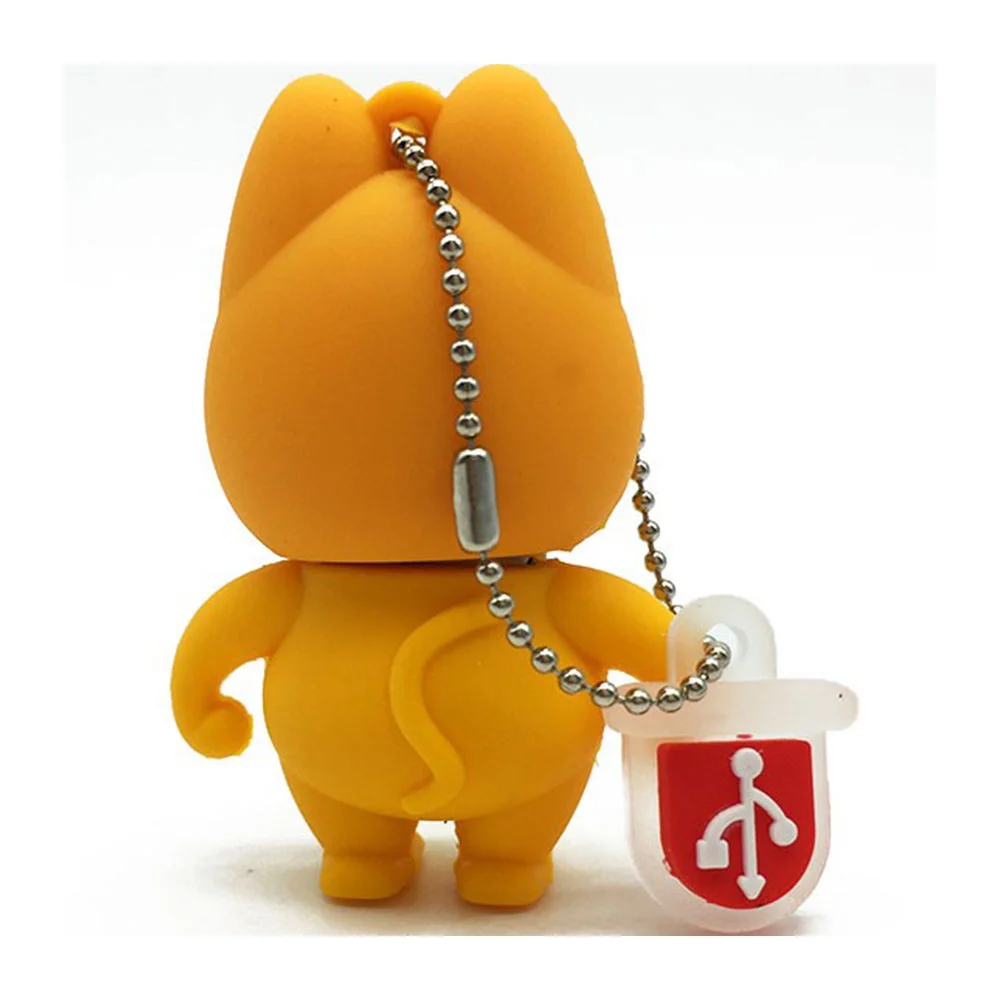Флешка Резиновая Кот Гарфилд Cat Garfield Q368 Оранжевый - фото 2
