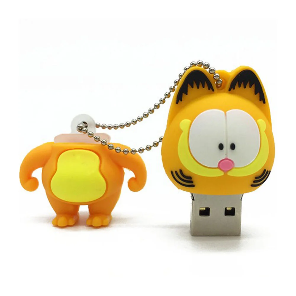 Флешка Резиновая Кот Гарфилд Cat Garfield Q368 Оранжевый - фото 3