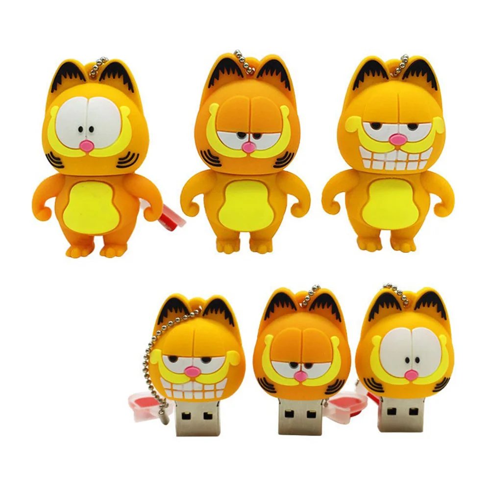 Флешка Резиновая Кот Гарфилд Cat Garfield Q368 Оранжевый - фото 4