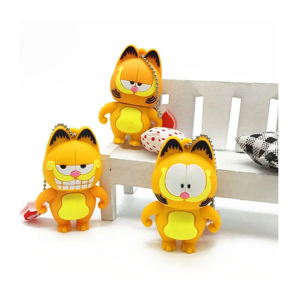 Флешка Резиновая Кот Гарфилд Cat Garfield Q368 Оранжевый - фото 6