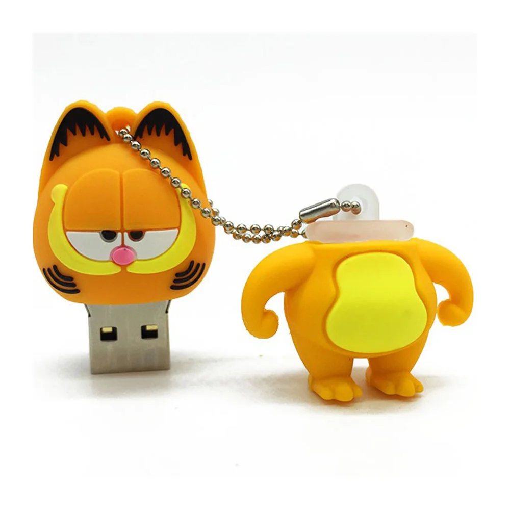 Флешка Резиновая Кот Гарфилд Cat Garfield Q368 Оранжевый - фото 7