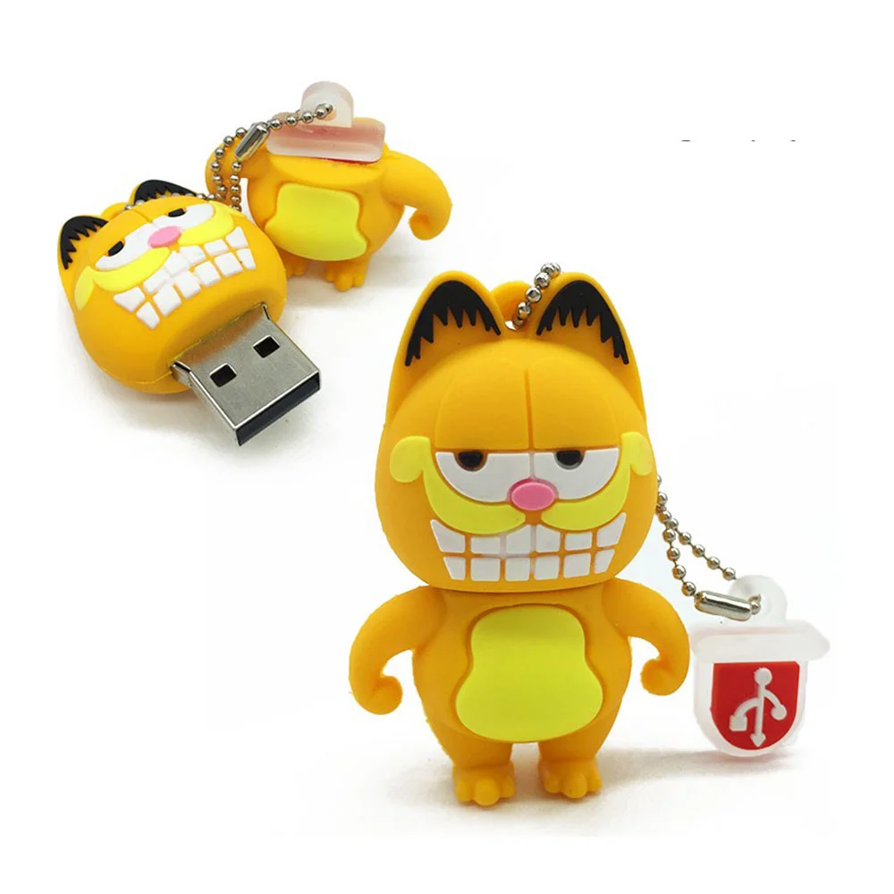 Флешка Резиновая Кот Гарфилд Cat Garfield Q368 Оранжевый - фото 8