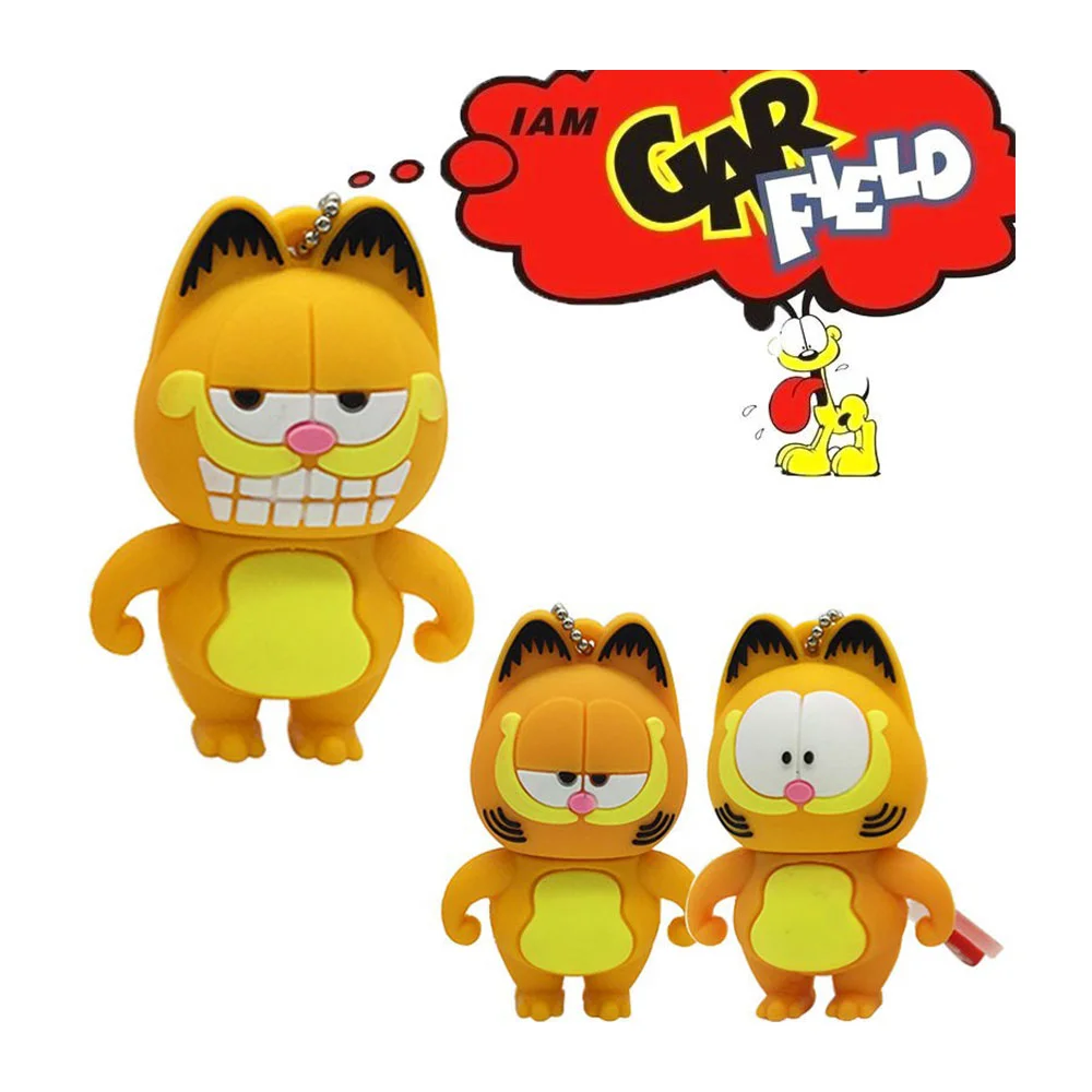 Флешка Резиновая Кот Гарфилд Cat Garfield Q368 Оранжевый - фото 9