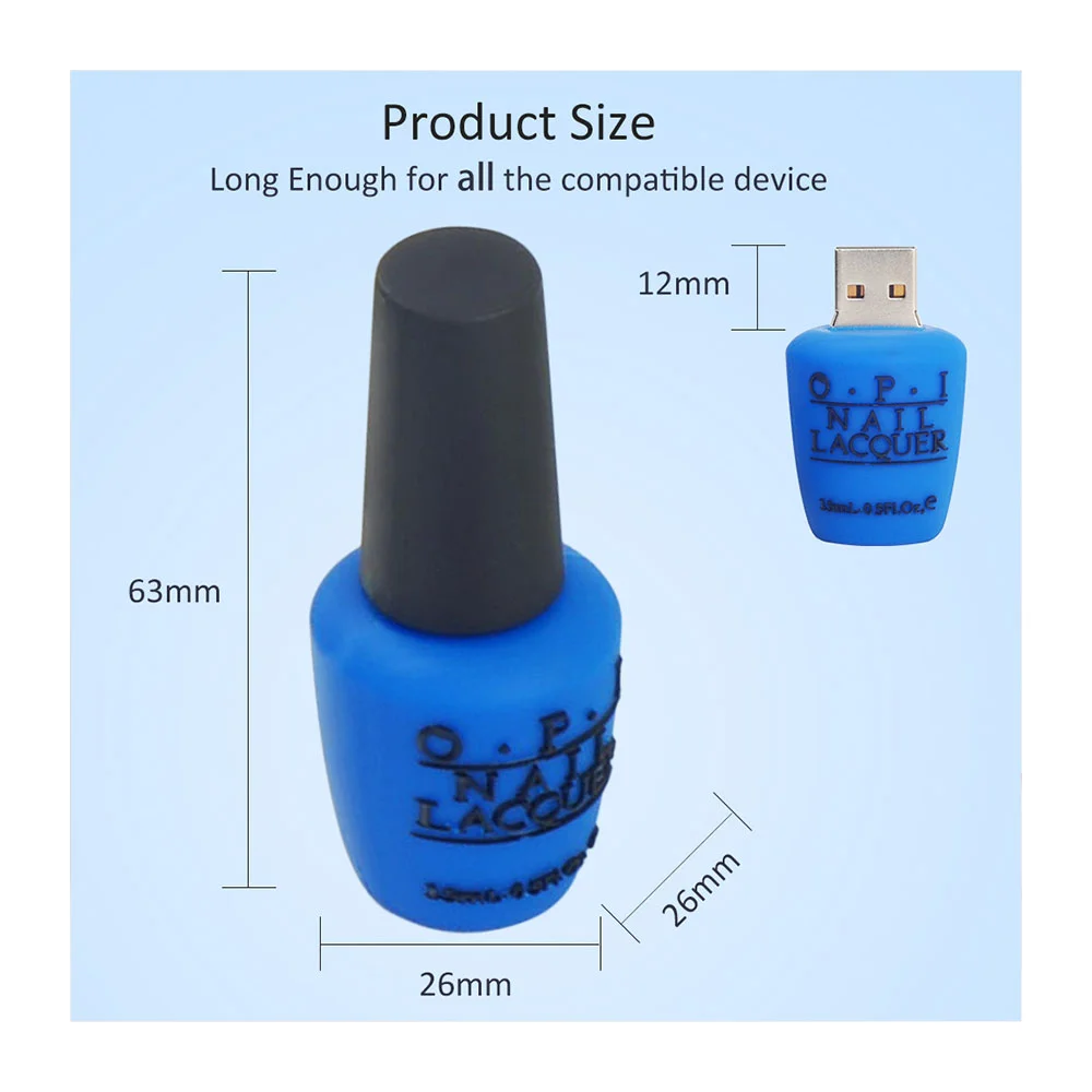 Флешка Резиновая Лак для Ногтей Nail Varnish Q370 Желтый - фото 7