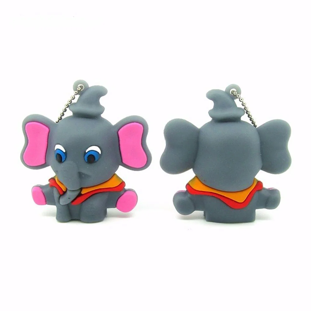 Флешка Резиновая Слон Elephant Q373 Серый - фото 10