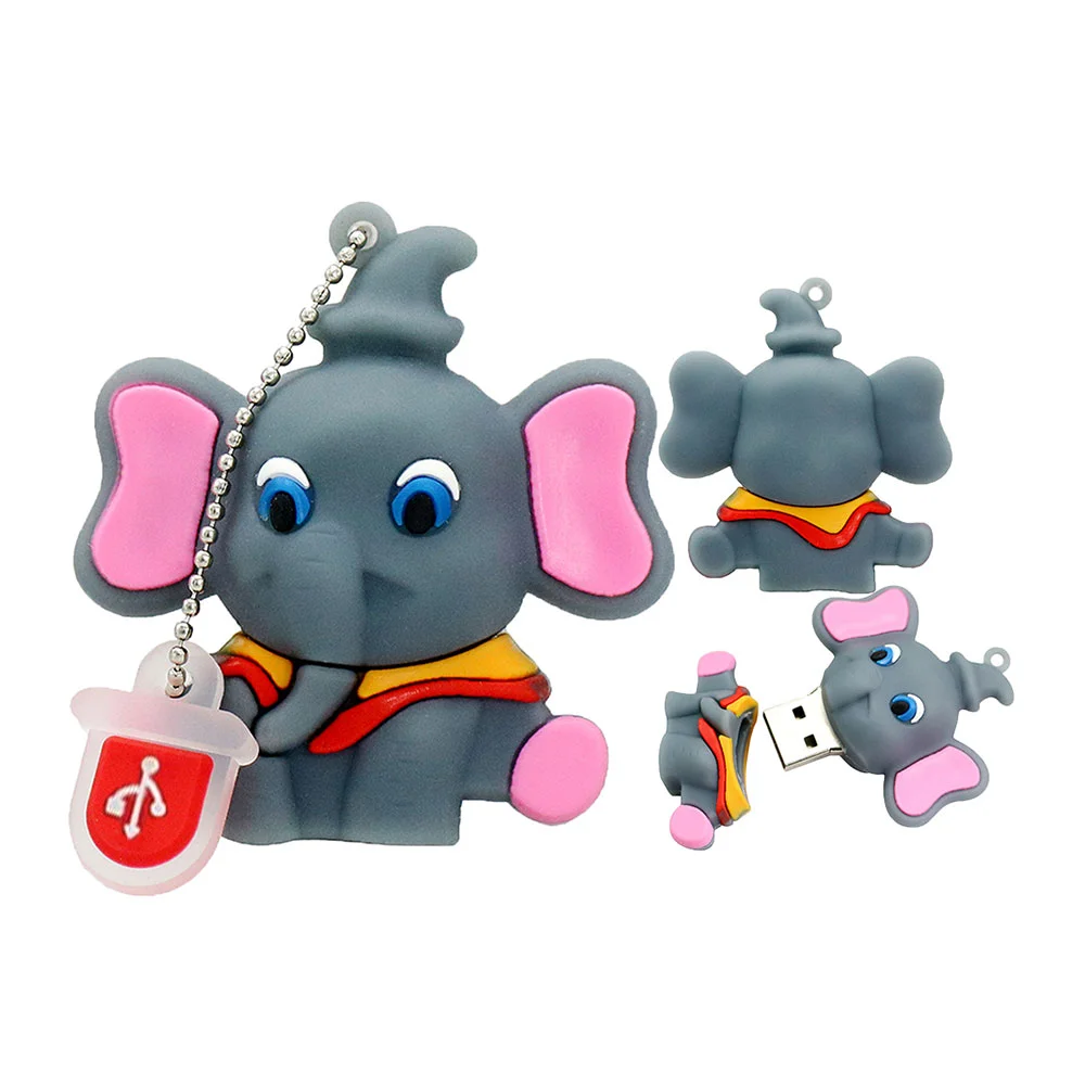 Флешка Резиновая Слон Elephant Q373 Серый - фото 3