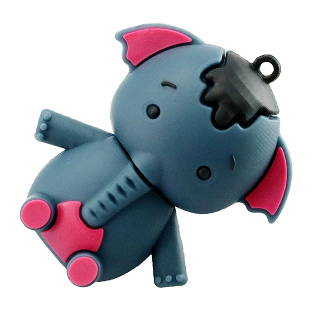 Флешка Резиновая Слон Elephant Q373 Серый - фото 5