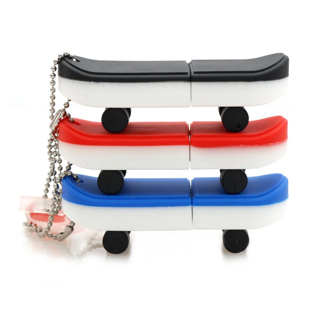 Флешка Резиновая Скейтборд Skateboard Q374 Белый - фото 4