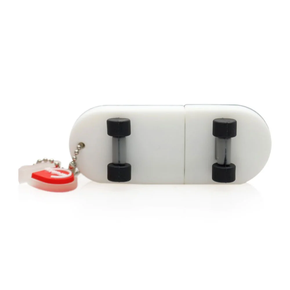Флешка Резиновая Скейтборд Skateboard Q374 Белый - фото 7