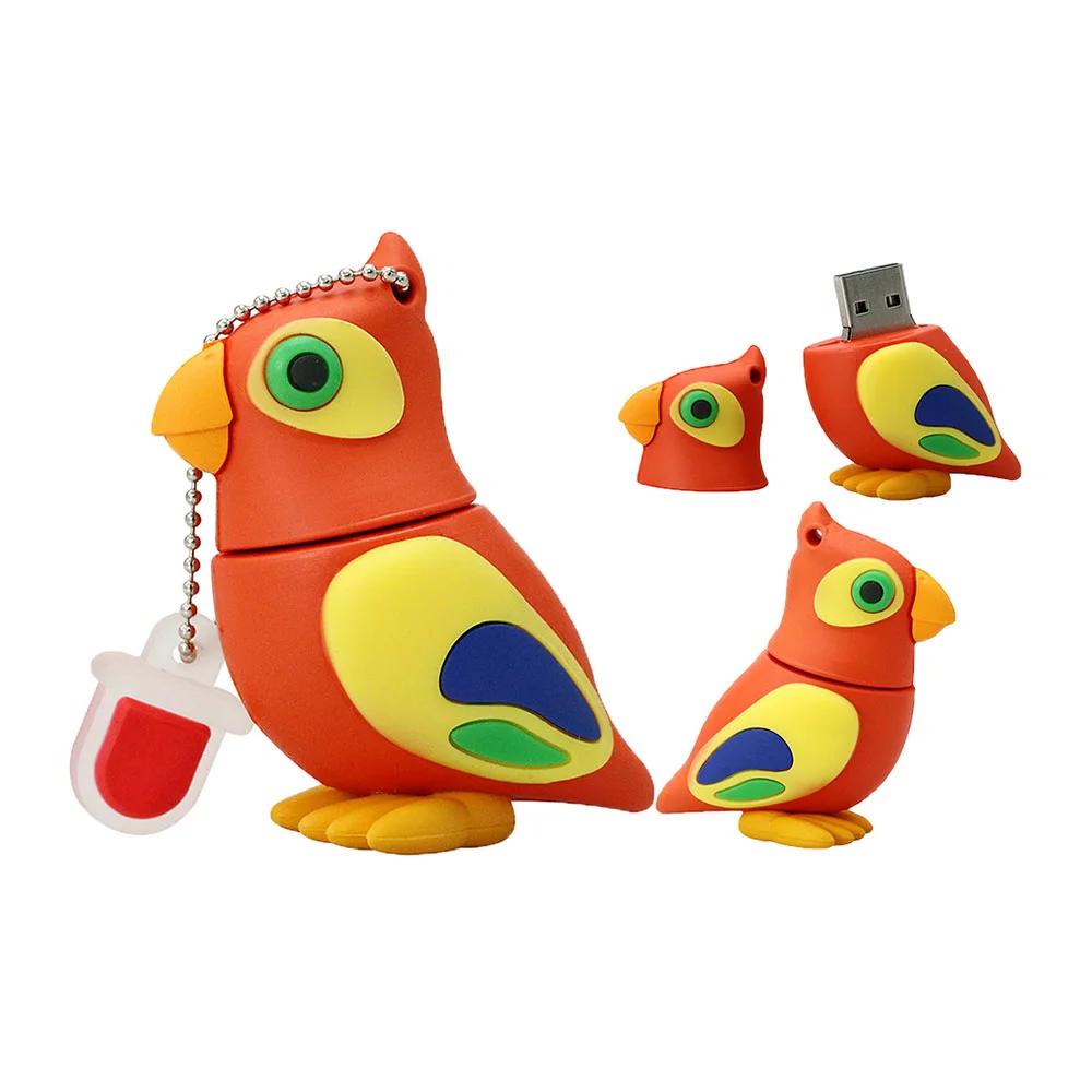 Флешка Резиновая Попугай Parrot Q377 Красный - фото 2