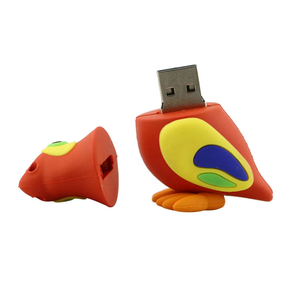 Флешка Резиновая Попугай Parrot Q377 Красный - фото 3