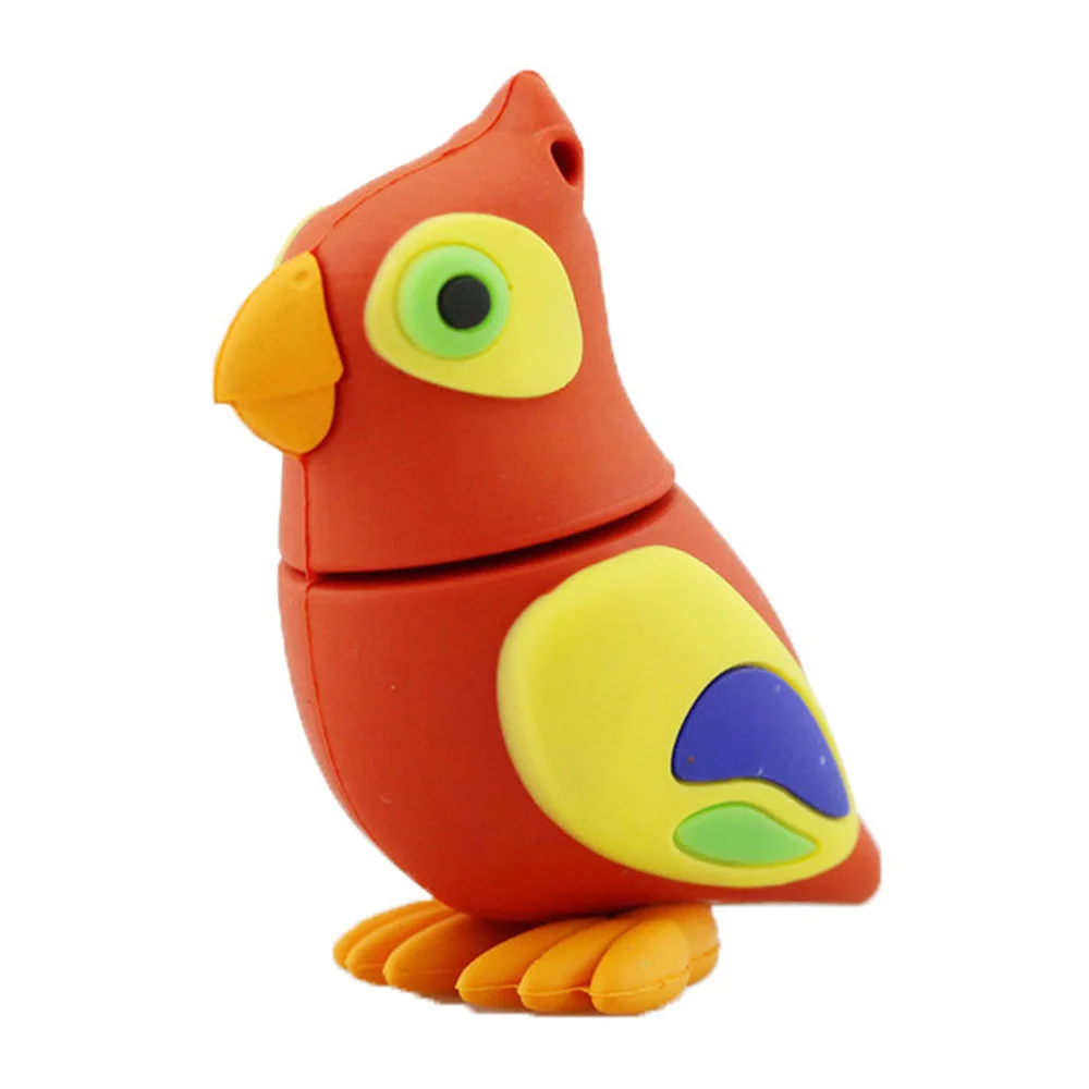 Флешка Резиновая Попугай Parrot Q377 Красный - фото 5