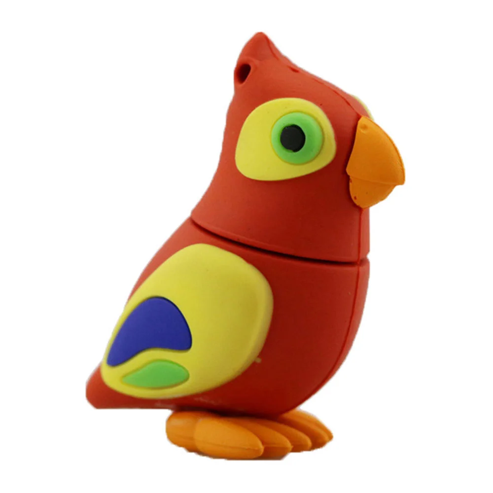 Флешка Резиновая Попугай Parrot Q377 Красный - фото 6