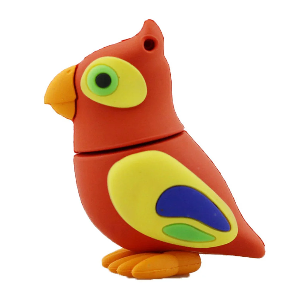 Флешка Резиновая Попугай Parrot Q377 Красный - фото 7