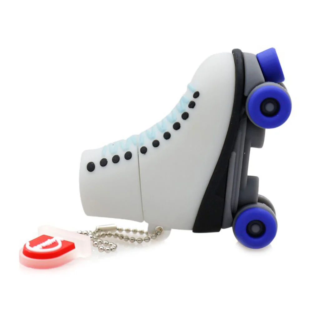 Флешка Резиновая Роликовые Коньки Roller Skates Q379 Белый - фото 2